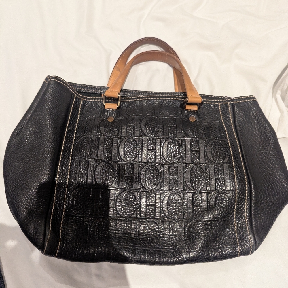 Black top handle Bag by Carolina Herrera